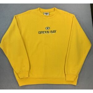 Green Bay Packers Vintage Crewneck Sweatshirt Yellow Lee Sport Sz Large NFL